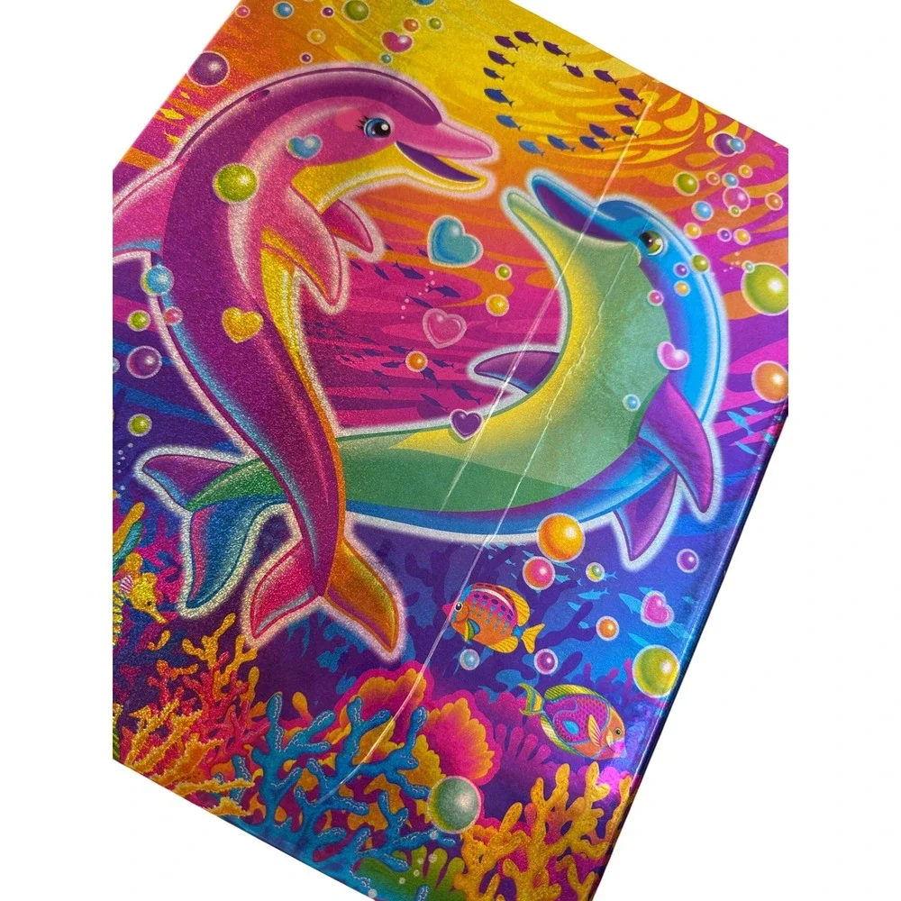 Y2K Lisa Frank Dancing Dolphin 3 Ring Binder Office School Supplies‎ Preppy